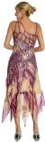 Asymmetric Floral Beaded Cocktail Dress in Purple back view